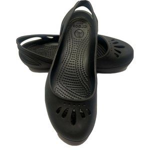Crocs Women Shoe Malindi Size 6W Black Slip On